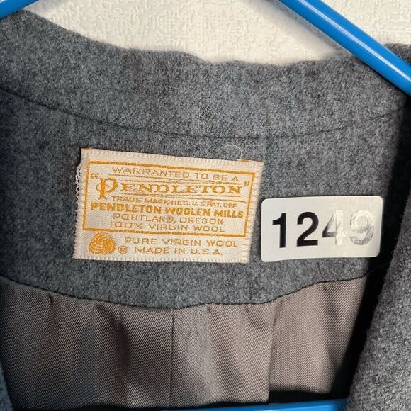 Pendleton Woolen Mills Womens Size 10 Gray Virgin Wool One Button Blazer Jacket - Picture 2 of 9
